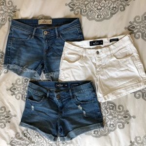 3 pairs of Hollister midi shorts
